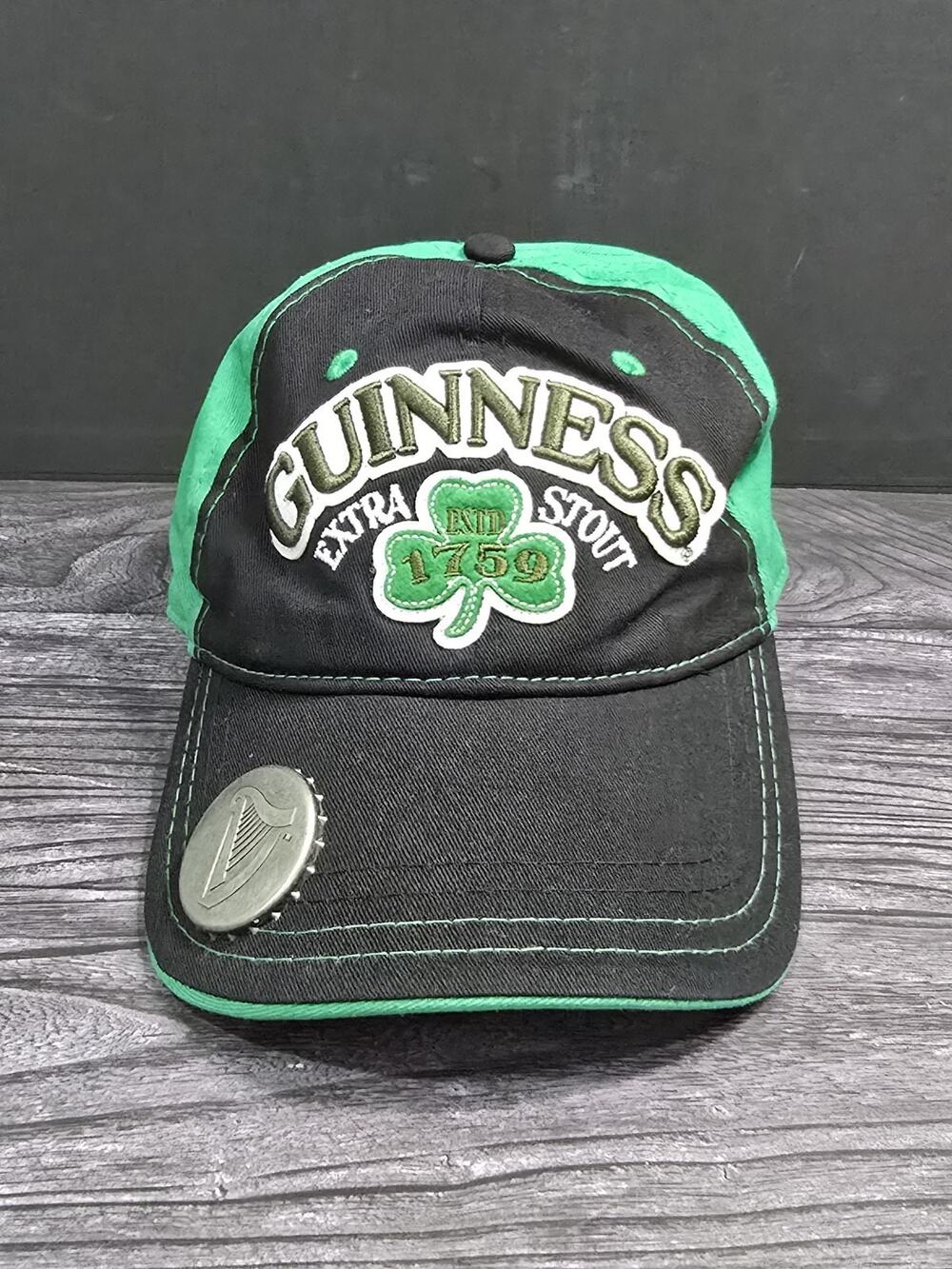 Guinness Beer Dublin Ireland Hat Cap Strapback Green And Black Bottle Opener